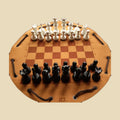 Schach – handgefertigtes Spiel auf graviertem Kunstleder